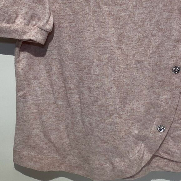 Adrienne Vittadini Women's Pink Keyhole Beaded Pullover Blouse Size Large - Picture 4 of 10